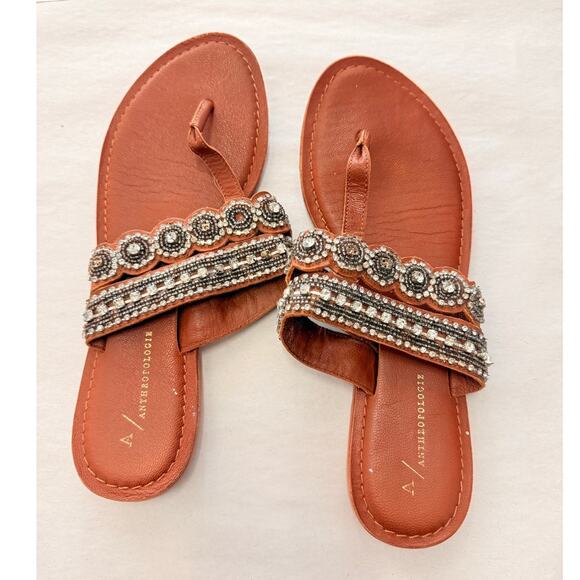Anthropologie Cressida Embellished Sandals US 10 Boho Fall Retro Indie - Picture 2 of 4